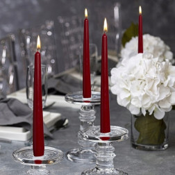 BOLSIUS table candles Szpica 245/24 (burgundy) ~7h 8pcs.