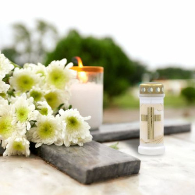 Filled plastic grave lights BOLSIUS NR 6L Cross 17cm ~70h 12pcs. 2