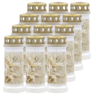 Znicze plastikowe zalewane BOLSIUS NR 6L Lilia 17cm ~70h 12szt.