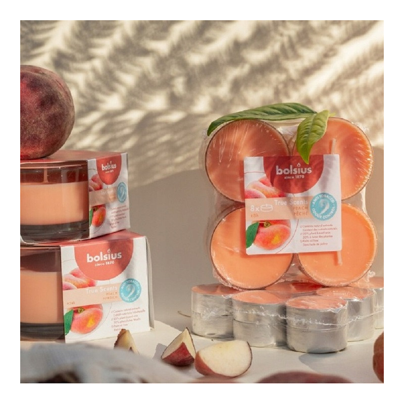 BOLSIUS scented heaters 57mm (Peach) ~8h 8pcs.