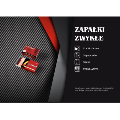 MONONEGRO krátke zápalky 10 krabičiek (10 x ~38ks) 44mm 2