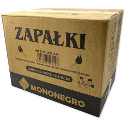 Zapałki krótkie MONONEGRO 1000 pudełek (1000 x ~38szt.) 44mm