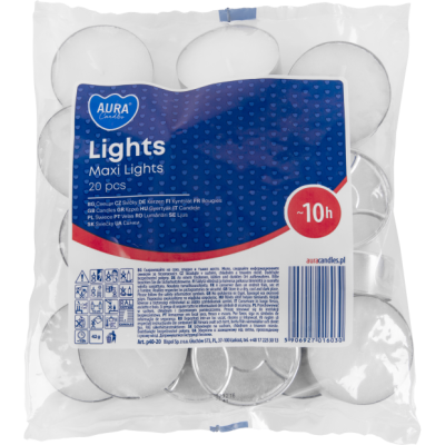 Tealight Bispol Maxi Tealights Odorless, 20 pieces