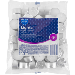 Podgrzewacze Tealight Night Bezzapachowe w Folii 8h 50 sztuk