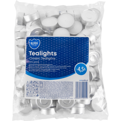 Podgrzewacze Tealight Classic Bezzapachowe w Folii 100 sztuk