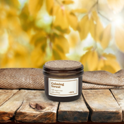 Świeca zapachowa w szkle z korkiem BOLSIUS (Spokojny las) ~22h 2