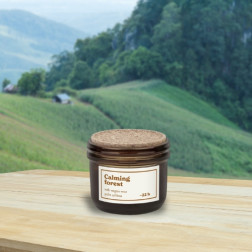 Scented candle in glass with cork BOLSIUS (Peaceful forest) ~22h