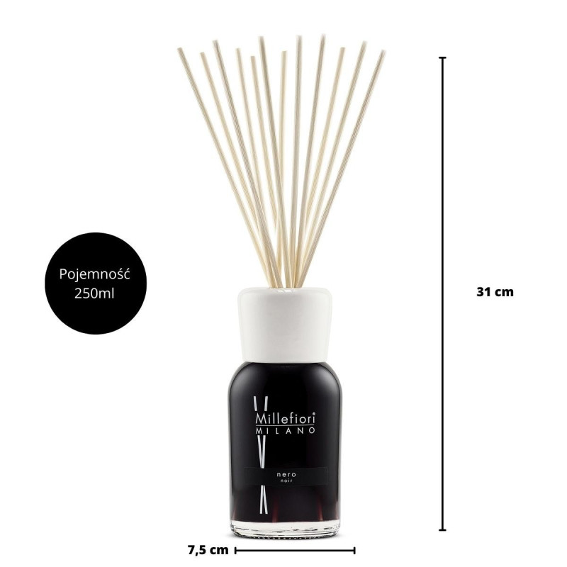 MILLEFIORI Milano NERO fragrance stick diffuser 250ml