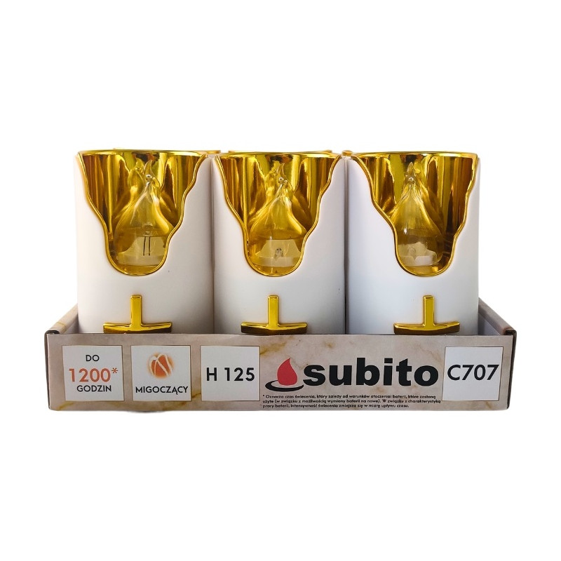Subito C707 H125 LED sviečkové vložky 6 kusov zlato-biele