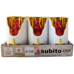 Subito C707 H125 LED svíčkové vložky 6 kusů zlato-červené