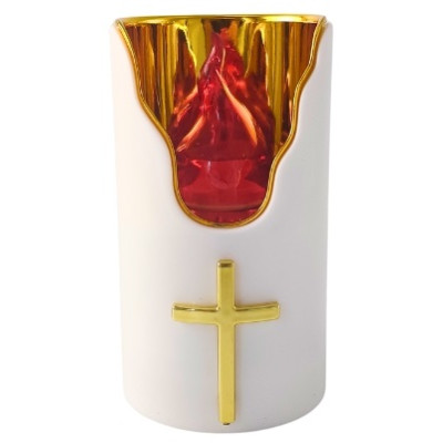 Wkłady do zniczy LED Subito C707 H125 6 sztuk złoto-czerwony 2