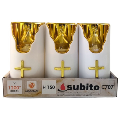 Subito C707 H150 LED svíčkové vložky 6 kusů zlato-bílé