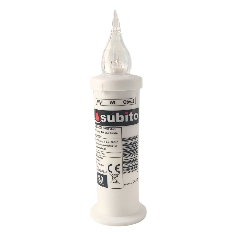 LED Einsätze für SUBITO S7 Kapellenkerzen weiß 12 Stück