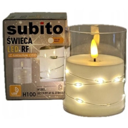 Świeca LED z łańcuchem LED SUBITO GC710 H100 biała (365)