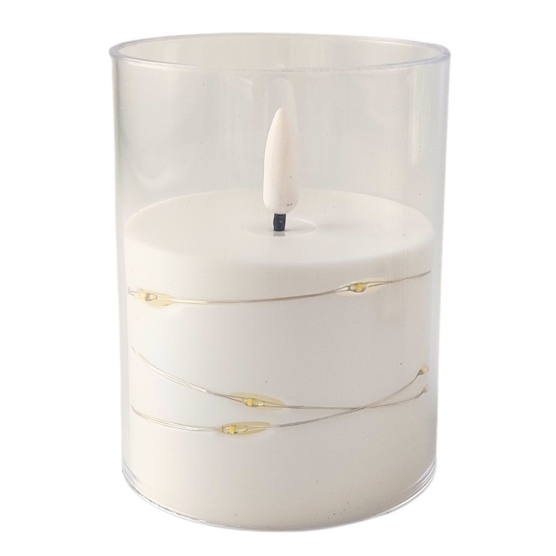 LED svíčka s LED řetězem SUBITO GC710 H100 bílá (365)