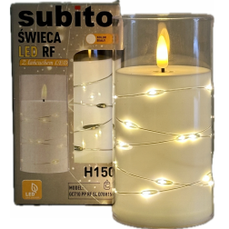 LED svíčka s LED řetězem SUBITO GC710 H150 bílá (367)