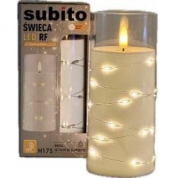 LED Kerze mit LED Kette SUBITO GC710 H175 weiß (368)