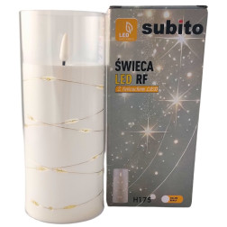 LED sviečka s LED reťazou SUBITO GC710 H175 biela (368)