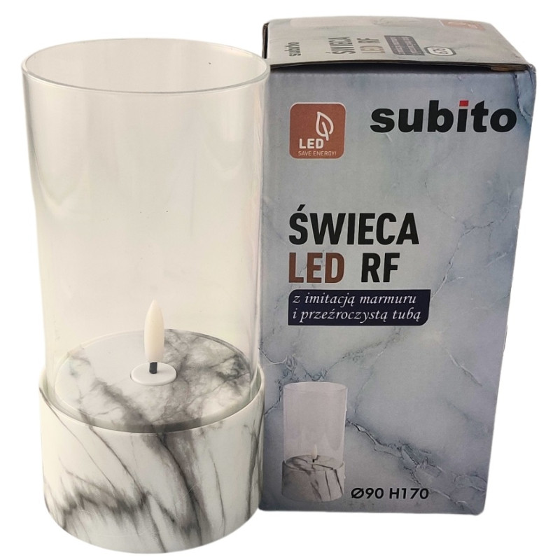 LED svíčka SUBITO C701 H170 mramor (676)