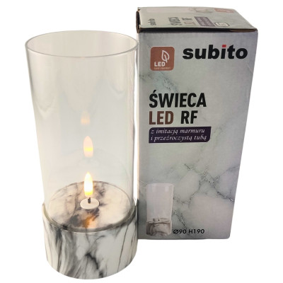 Świeca LED SUBITO C701 H190 marmur (677)