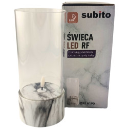Świeca LED SUBITO C701 H190 marmur (677)