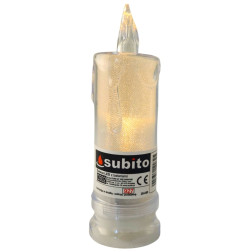 Świeca brokatowa LED SUBITO C502 H180 biała ciepła (927) 1 sztuka