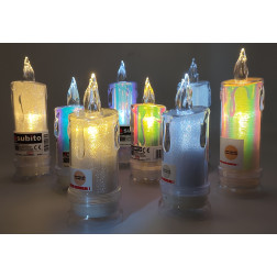 LED glitter candle SUBITO C502 H145 OPAL cold white (978) 1 piece