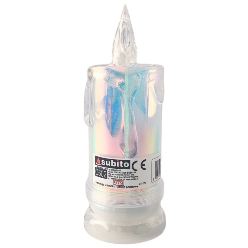 LED glitter candle SUBITO C502 H145 OPAL warm white (979) 1 piece