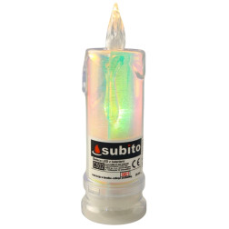 Świeca brokatowa LED SUBITO C502 H180 OPAL biała ciepła (981) 1 sztuka