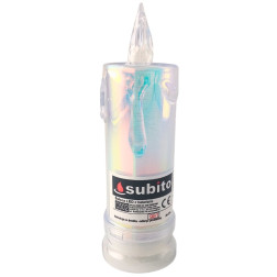Świeca brokatowa LED SUBITO C502 H180 OPAL biała ciepła (981) 1 sztuka