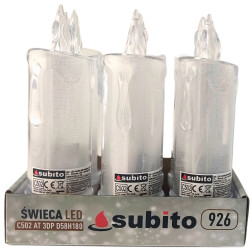 LED trblietavá sviečka SUBITO C502 H180 studená biela (926) 6 kusov