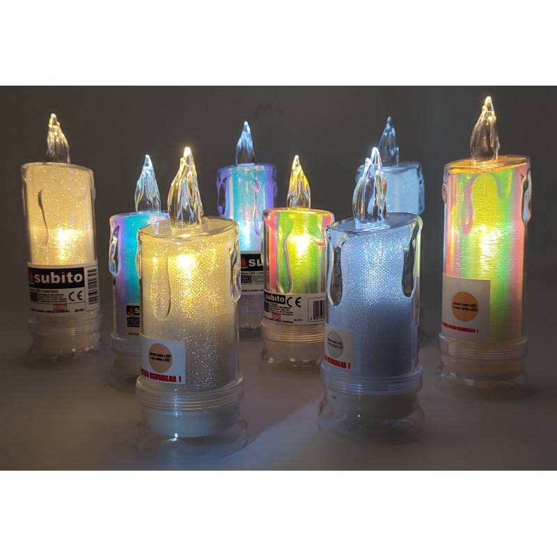 LED trblietavá sviečka SUBITO C502 H180 studená biela (926) 6 kusov