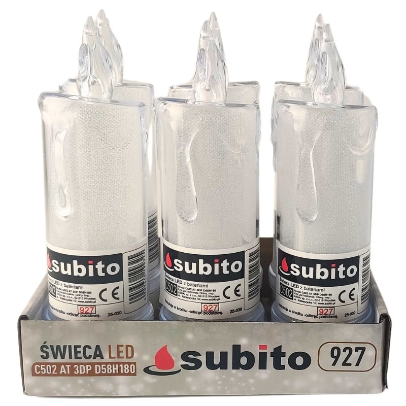 LED trblietavá sviečka SUBITO C502 H180 teplá biela (927) 6 kusov