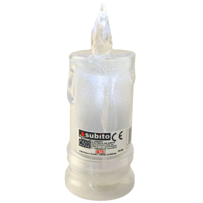 LED glitter candle SUBITO C502 H145 cold white (976) 6 pieces