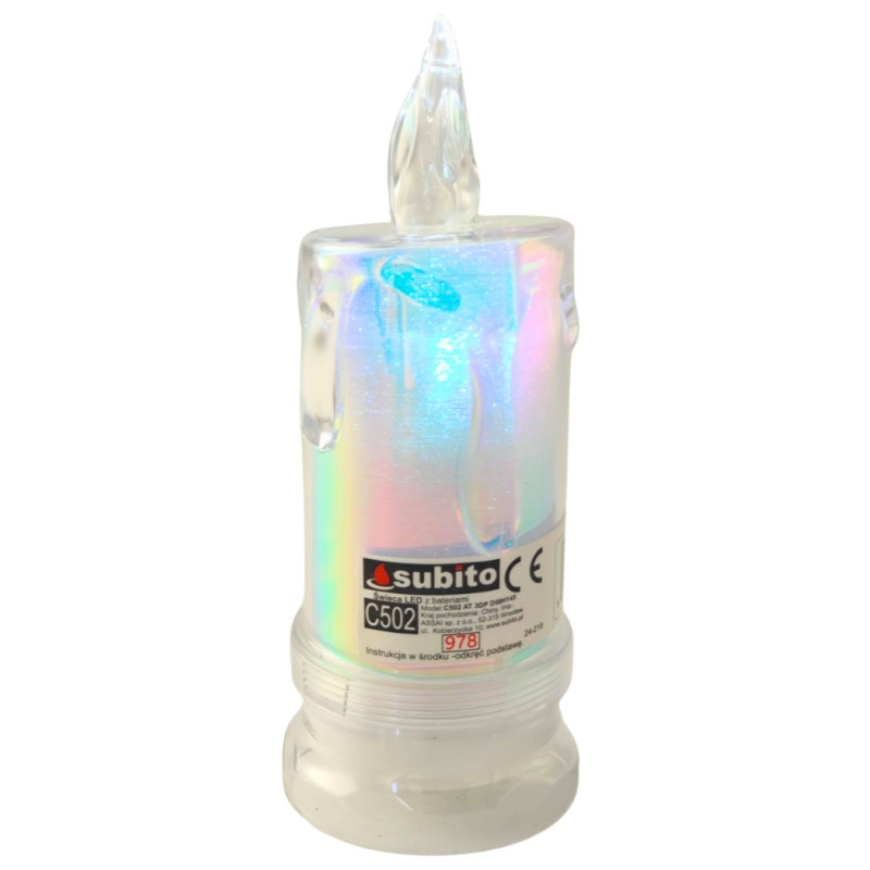 LED trblietavá sviečka SUBITO C502 H145 OPAL studená biela (978) 6 kusov