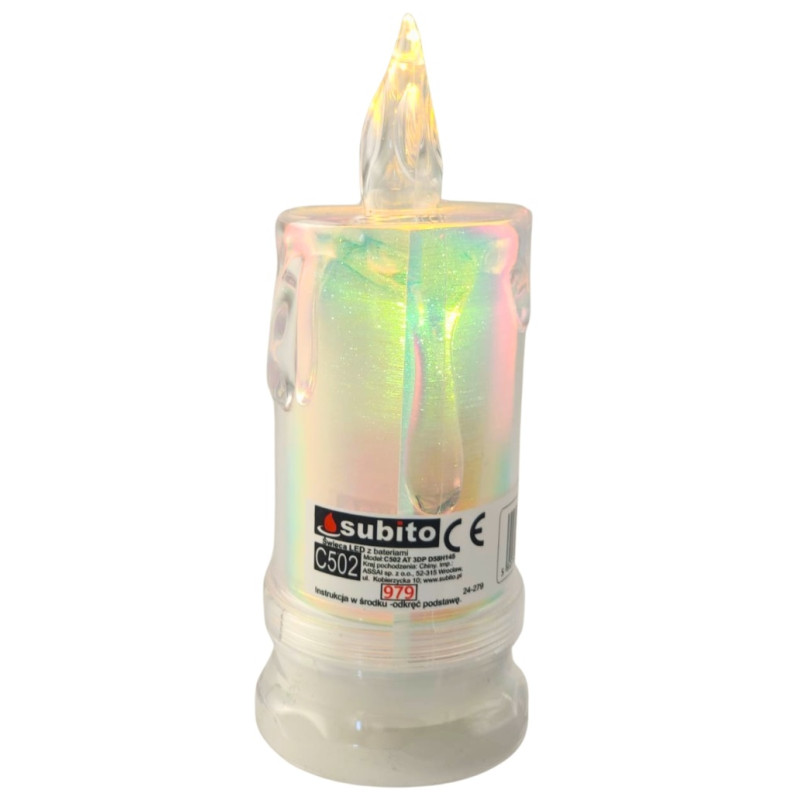 LED glitter candle SUBITO C502 H145 OPAL warm white (979) 6 pieces