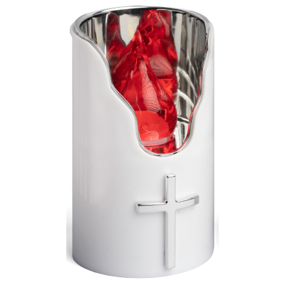 Wkład LED do zniczy kapliczek SUBITO C707 H125 srebrny/czerwony 1 sztuka