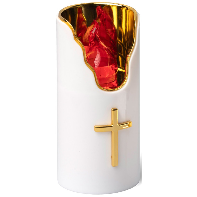 LED Einsatz für SUBITO C707 H150 Kapellenkerzen gold/rot 1 Stück