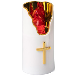 LED Einsatz für SUBITO C707 H150 Kapellenkerzen gold/rot 1 Stück