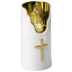 LED-Einsatz für SUBITO C707 H150 Kapellenkerzen gold/weiß 1 Stück