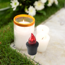 LED insert for SUBITO Comet chapel candles black/red up to 2400h 1 pc.