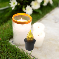 LED insert for SUBITO Comet chapel candles black/yellow up to 2400h 1 pc.