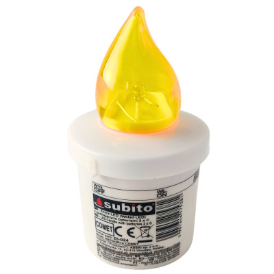 LED insert for SUBITO Comet chapel candles, yellow, up to 2400h, 1 pc.