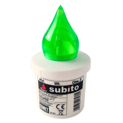 LED vložka pre kaplnkové sviečky SUBITO Comet, zelená, až 2400h, 1 ks.