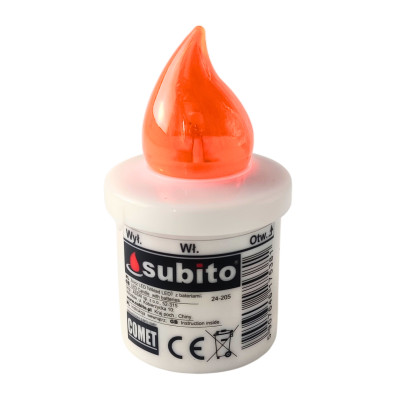 LED insert for SUBITO Comet chapel candles, orange, up to 2400h, 1 pc.