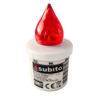 LED insert for SUBITO Comet chapel candles, red, up to 2400h, 1 pc.