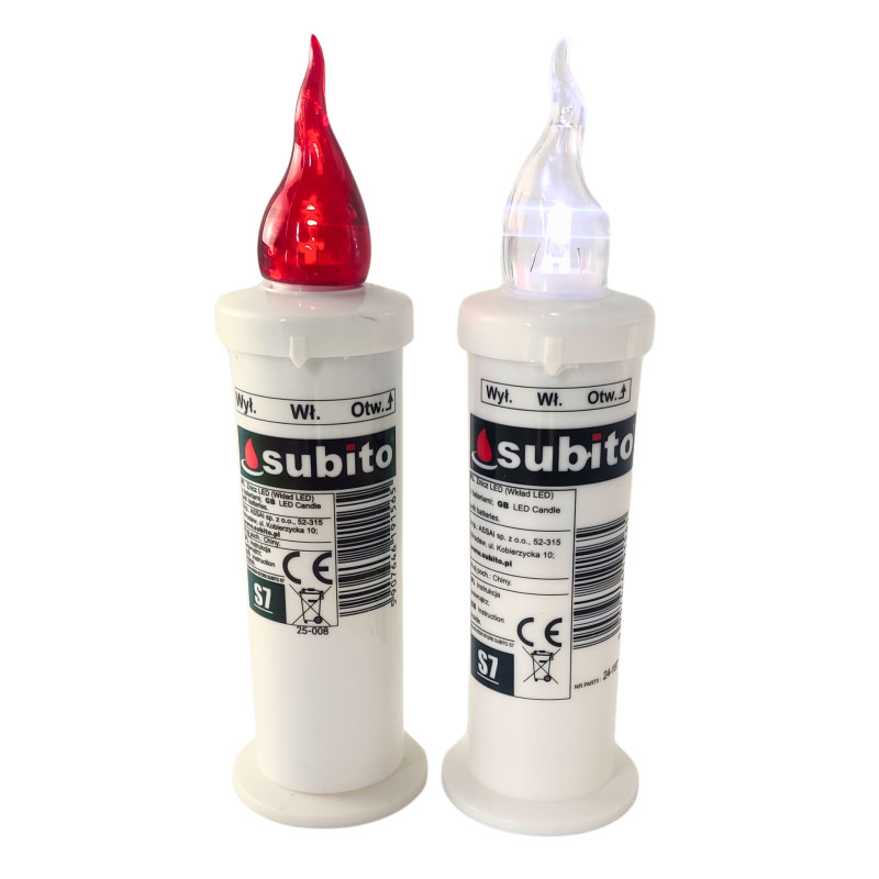 LED vložka pre kaplnkové sviečky SUBITO S7 biela až 1200h 1 ks.