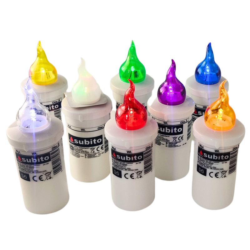 LED vložka pre kaplnkové sviečky SUBITO S6 žltá až 1200h 1 ks.