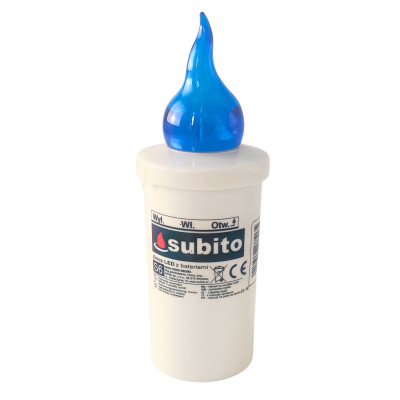 LED insert for SUBITO S6 chapel candles, blue, up to 1200h, 1 pc.