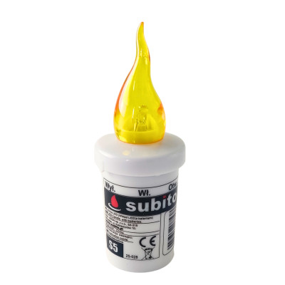LED insert for SUBITO S5 chapel candles, yellow, up to 1200h, 1 pc.